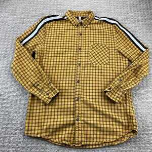 Raw Yarn Industries Shirt Brooklyn NYC LA Men Large L Yellow Checkered